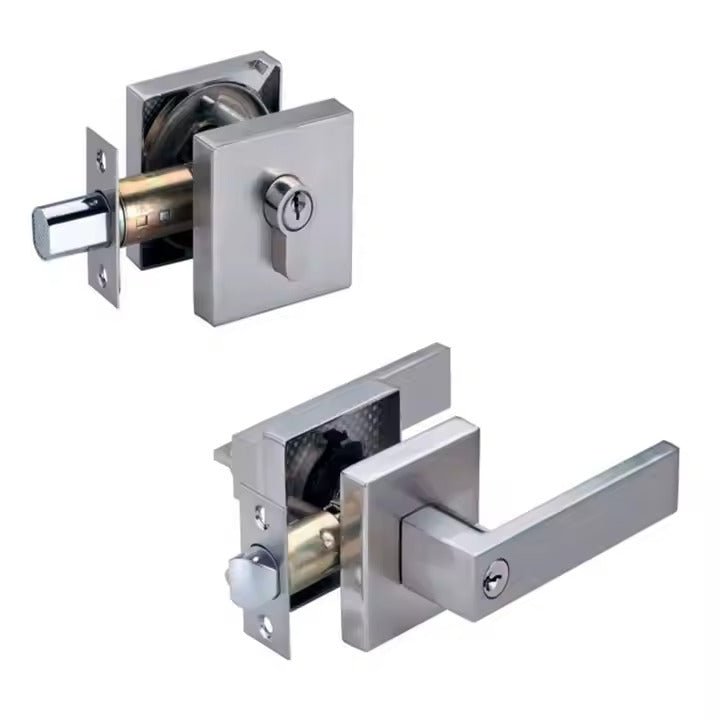 Premium square Lever and deadbolt combo set KP LOCKS