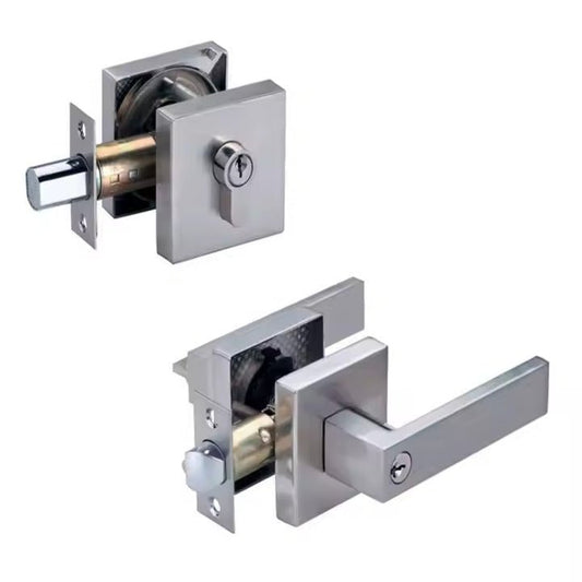 Premium square Lever and deadbolt combo set KP LOCKS